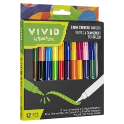 Vivid by Brea Reese® Color-Changing Markers, Bold Point, Assorted Colors, Pack Of 12 Markers