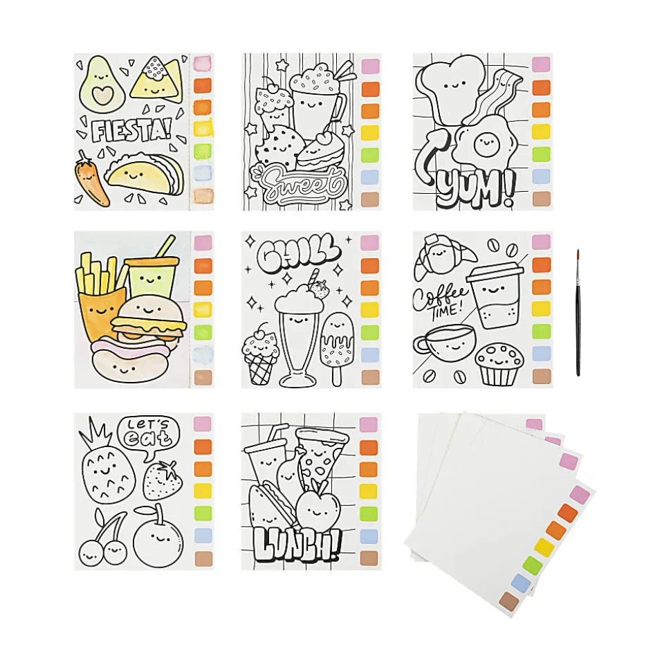 Vivid by Brea Reese® Kawaii Food Watercolor Painting Pad Kit, Kit Of 13 Pieces
