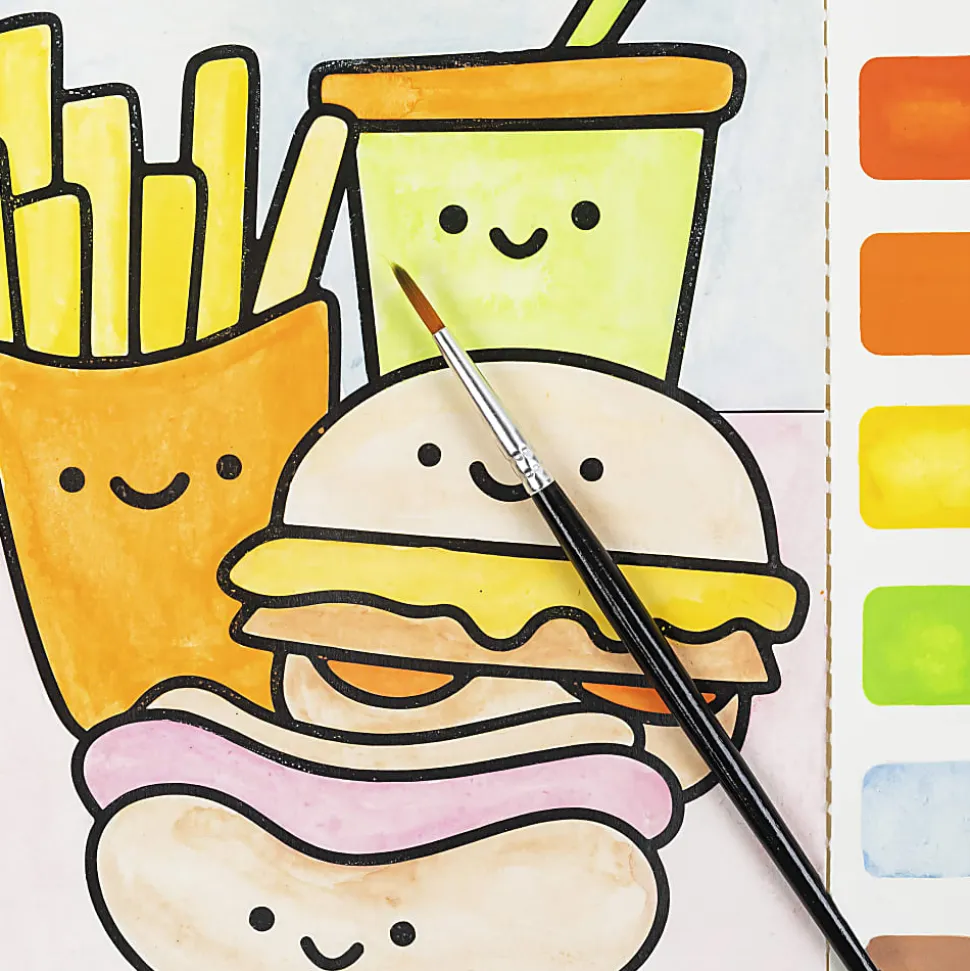 Vivid by Brea Reese® Kawaii Food Watercolor Painting Pad Kit, Kit Of 13 Pieces