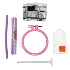 Vivid by Brea Reese® Mini Hoop Gem Art Kit, Rock ‘n’ Roll Lips, 3-1/2"