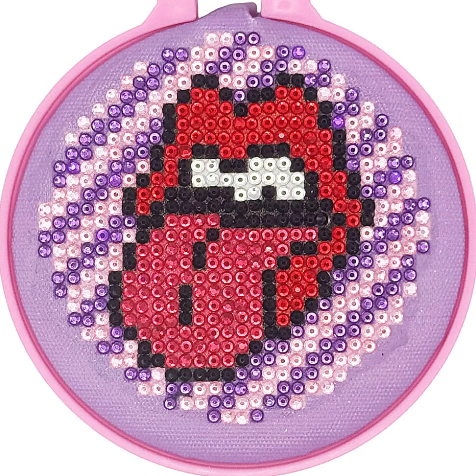 Vivid by Brea Reese® Mini Hoop Gem Art Kit, Rock ‘n’ Roll Lips, 3-1/2"