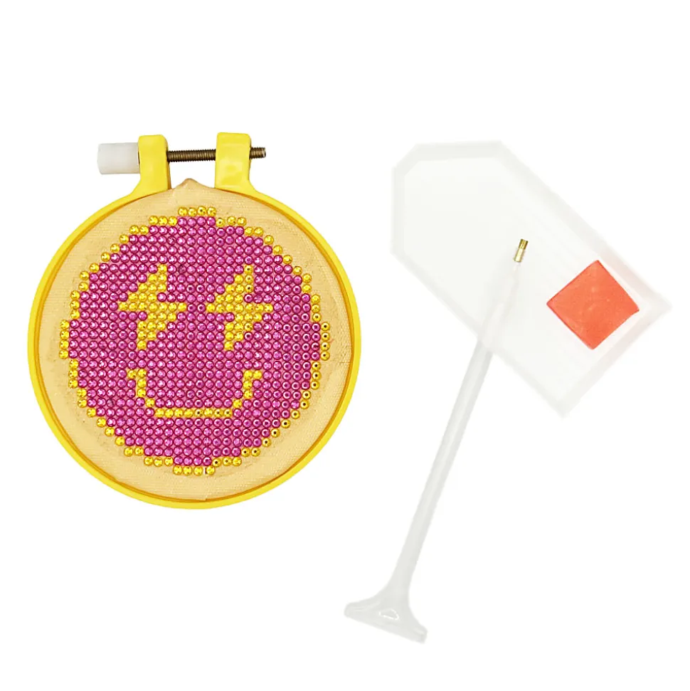 Vivid by Brea Reese® Mini Hoop Gem Art Kit, Smiley Face, 3-1/2"