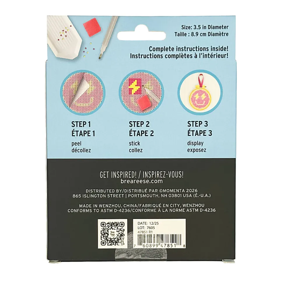 Vivid by Brea Reese® Mini Hoop Gem Art Kit, Smiley Face, 3-1/2"