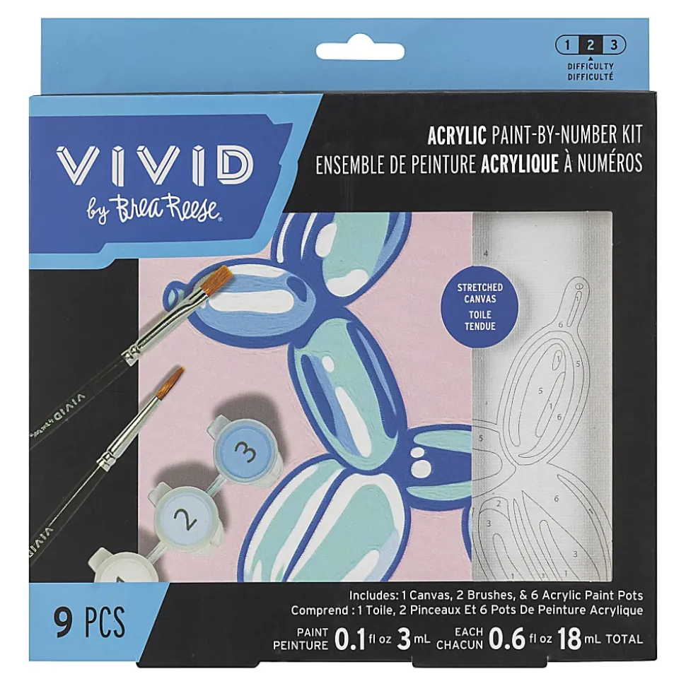 Vivid by Brea Reese® Mini Paint-by-Number Acrylic Kit, Balloon Dog