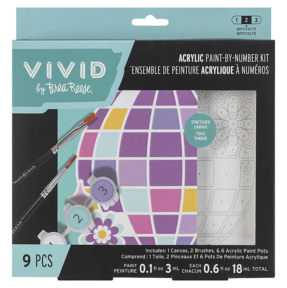 Vivid by Brea Reese® Mini Paint-by-Number Acrylic Kit, Disco Ball
