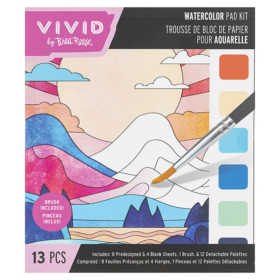 Vivid by Brea Reese® Nature Watercolor Painting Pad Kit, Kit Of 13 Pieces