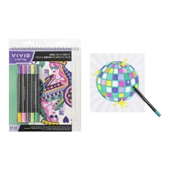 Vivid by Brea Reese® Queen of Hearts Color-by-Number Marker Notepad, Kit Of 17 Pieces
