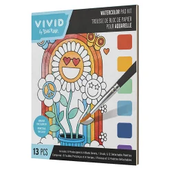Vivid by Brea Reese® Rainbow Watercolor Painting Pad Kit, Kit Of 13 Pieces