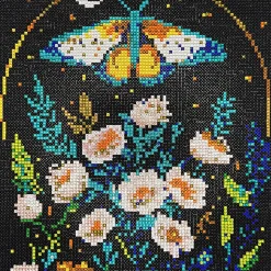 Vivid by Brea ReeseĀ® Rolled Canvas Gem Art Kit, Midnight Botanicals, 11" x 14"