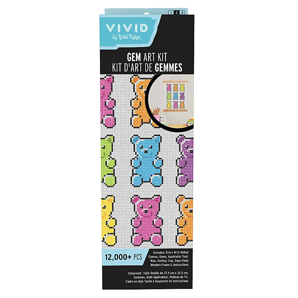Vivid by Brea Reese® Rolled Canvas Gem Art Kit, Gummy Bear, 11” x 14”