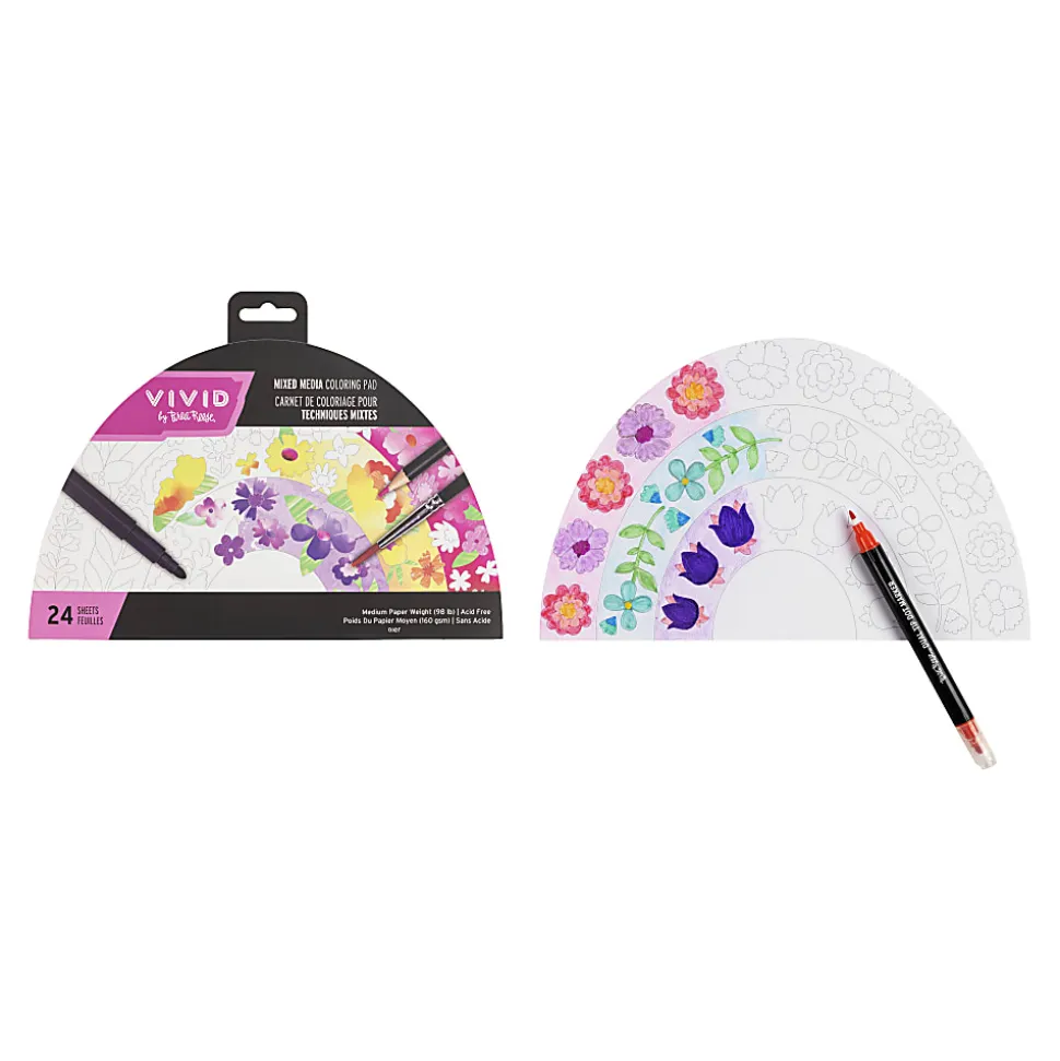 Vivid by Brea Reese® Shaped Mixed Media Paper Pad, 10-1/2" x 7-1/2", Rainbow, Pad Of 24 Sheets