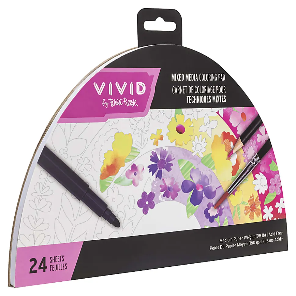 Vivid by Brea Reese® Shaped Mixed Media Paper Pad, 10-1/2" x 7-1/2", Rainbow, Pad Of 24 Sheets