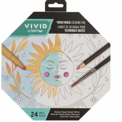 Vivid by Brea Reese® Shaped Mixed Media Paper Pad, 8-1/2" x 9-1/2", Octagon, Pad Of 24 Sheets