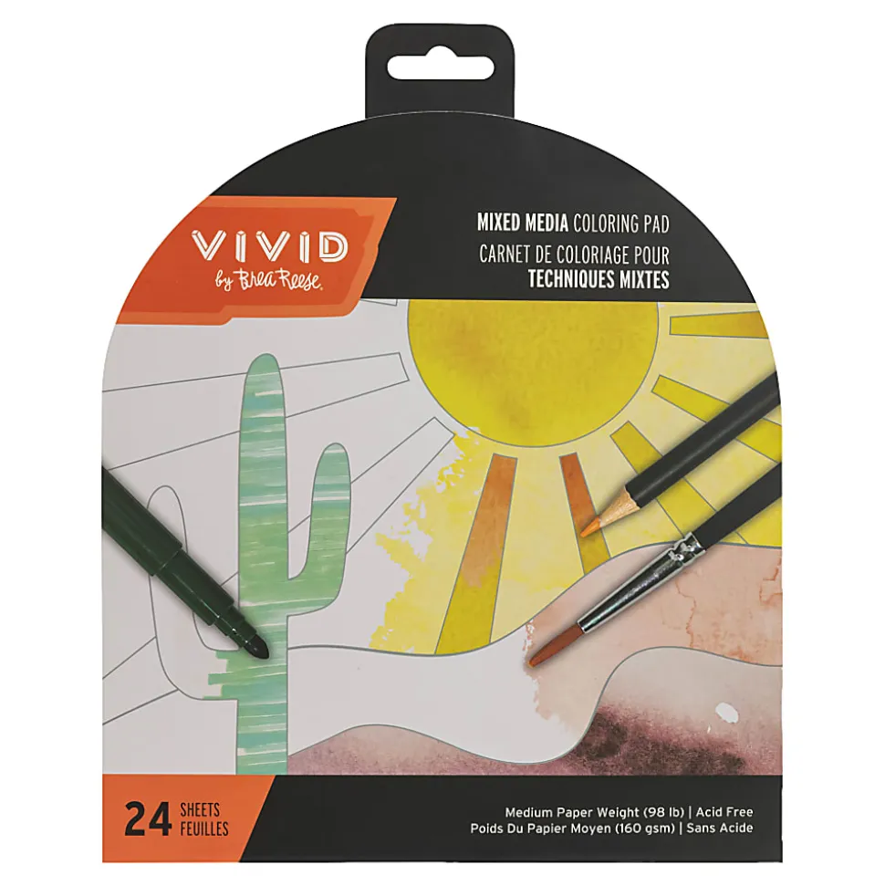 Vivid by Brea Reese® Shaped Mixed Media Paper Pad, 7-1/2" x 9-3/4", Boho, Pad Of 24 Sheets