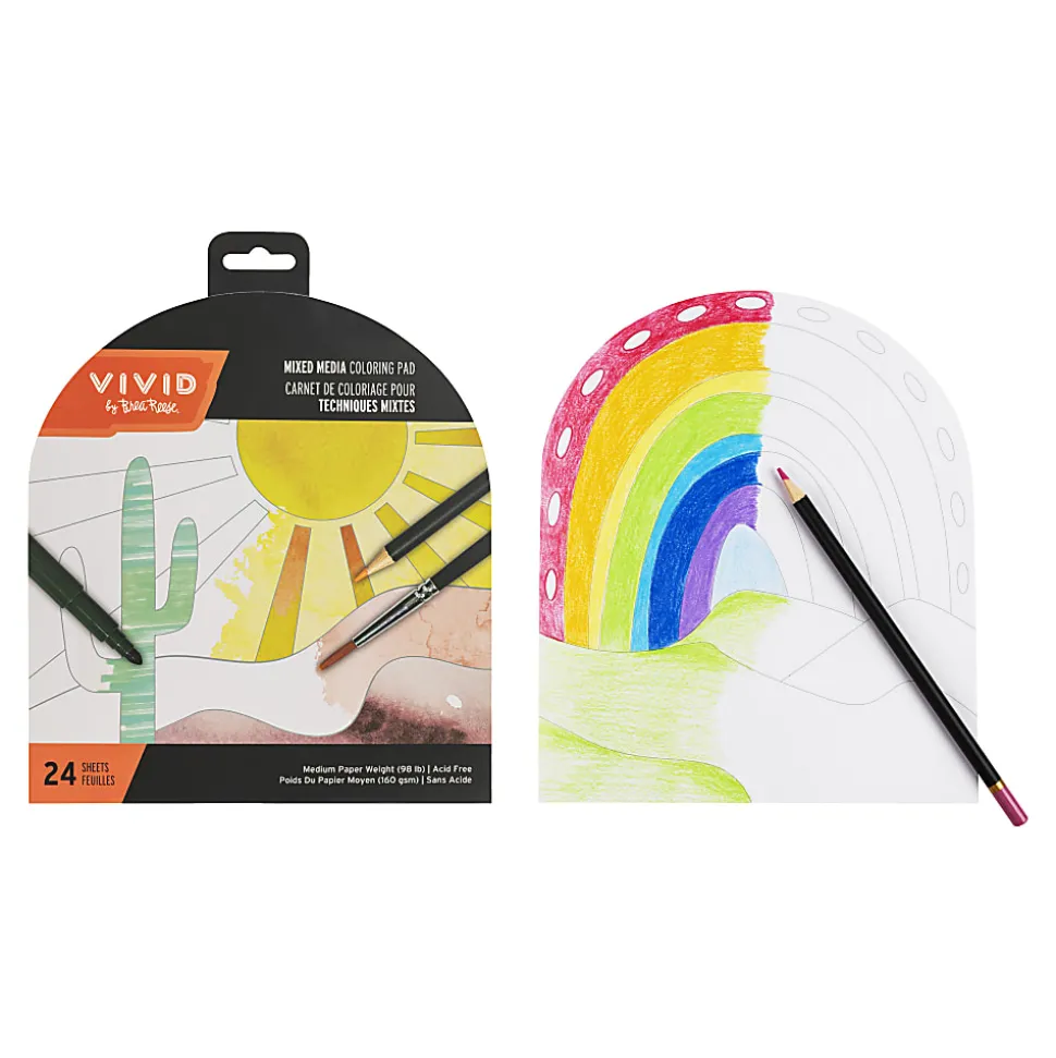 Vivid by Brea Reese® Shaped Mixed Media Paper Pad, 7-1/2" x 9-3/4", Boho, Pad Of 24 Sheets