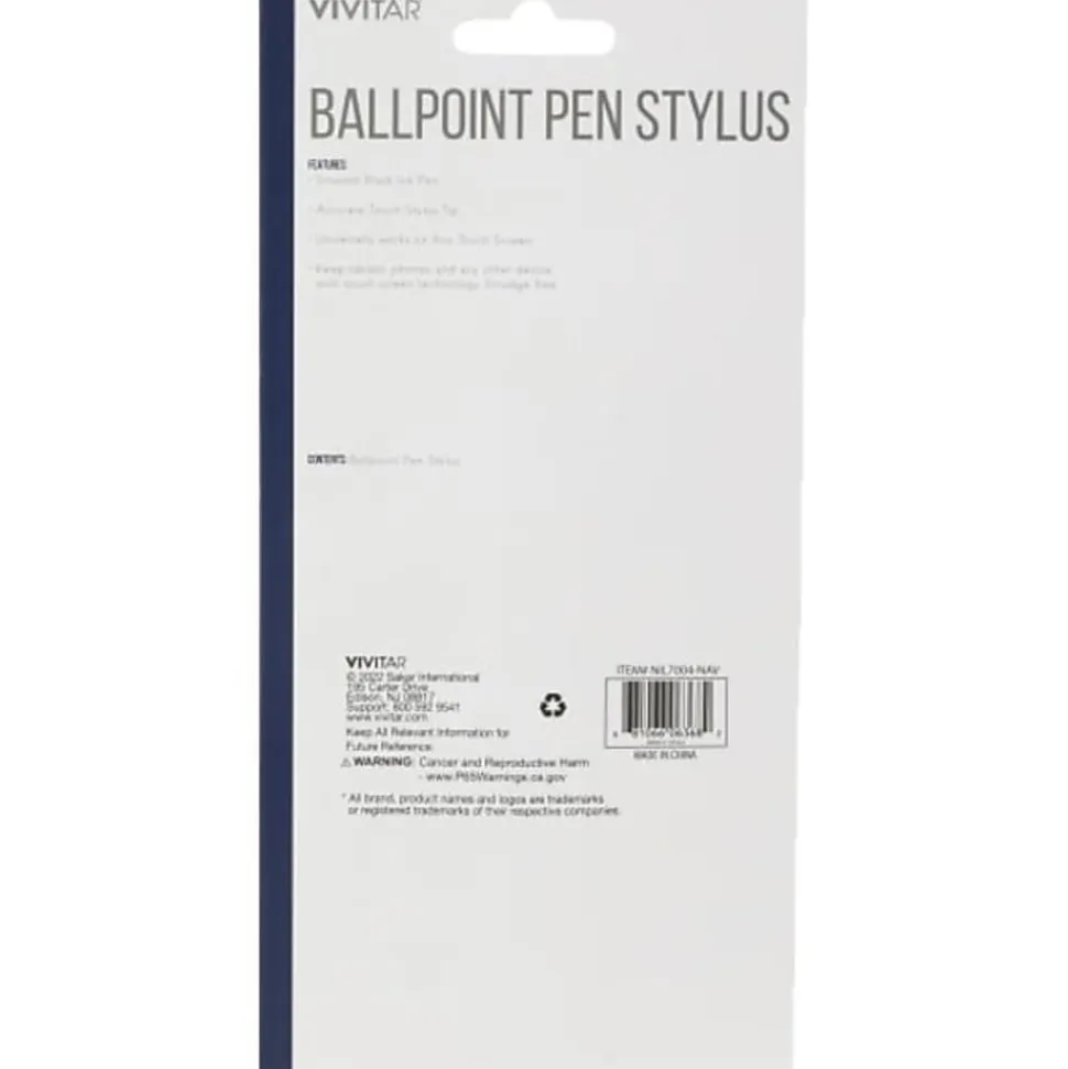 Vivitar Ballpoint Pen Stylus, Navy, NIL7004-NAV-STK-24