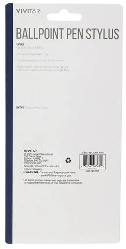 Vivitar Ballpoint Pen Stylus, Navy, NIL7004-NAV-STK-24
