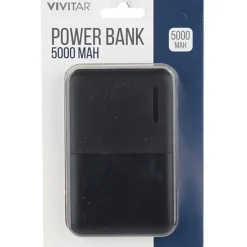 Vivitar 5000mah Power Bank, Black, NIL7002-BLK-STK-24