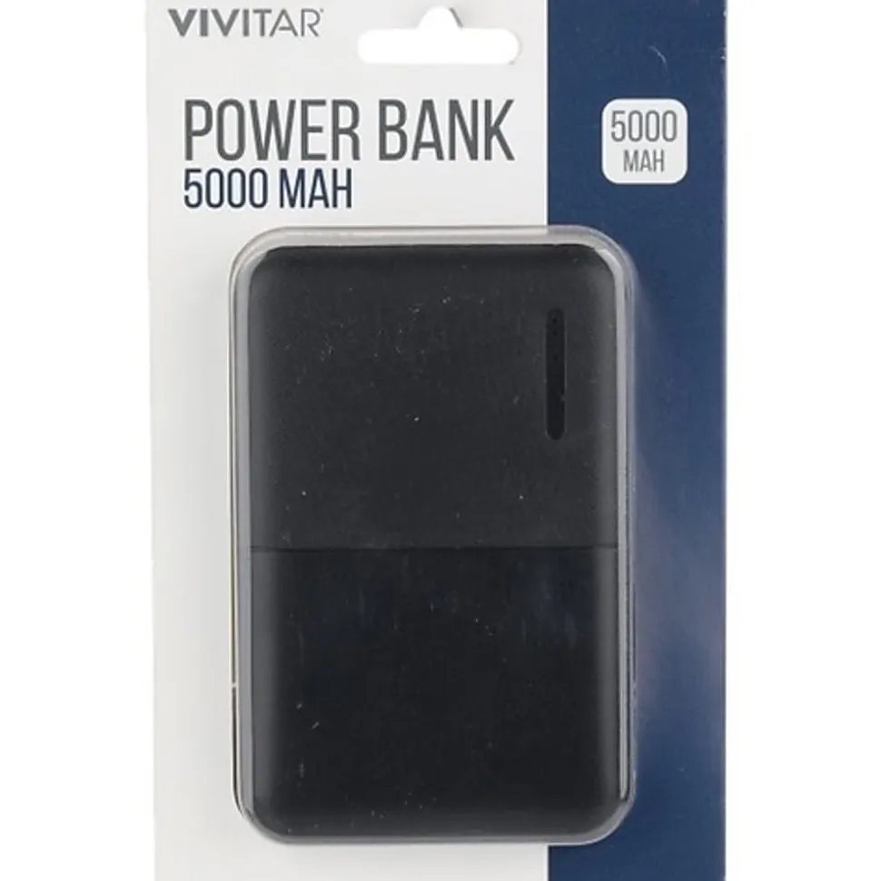 Vivitar 5000mah Power Bank, Black, NIL7002-BLK-STK-24