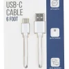 Vivitar USB-A To USB-C Cable, 6', White, NIL4006-WHT-STK-24