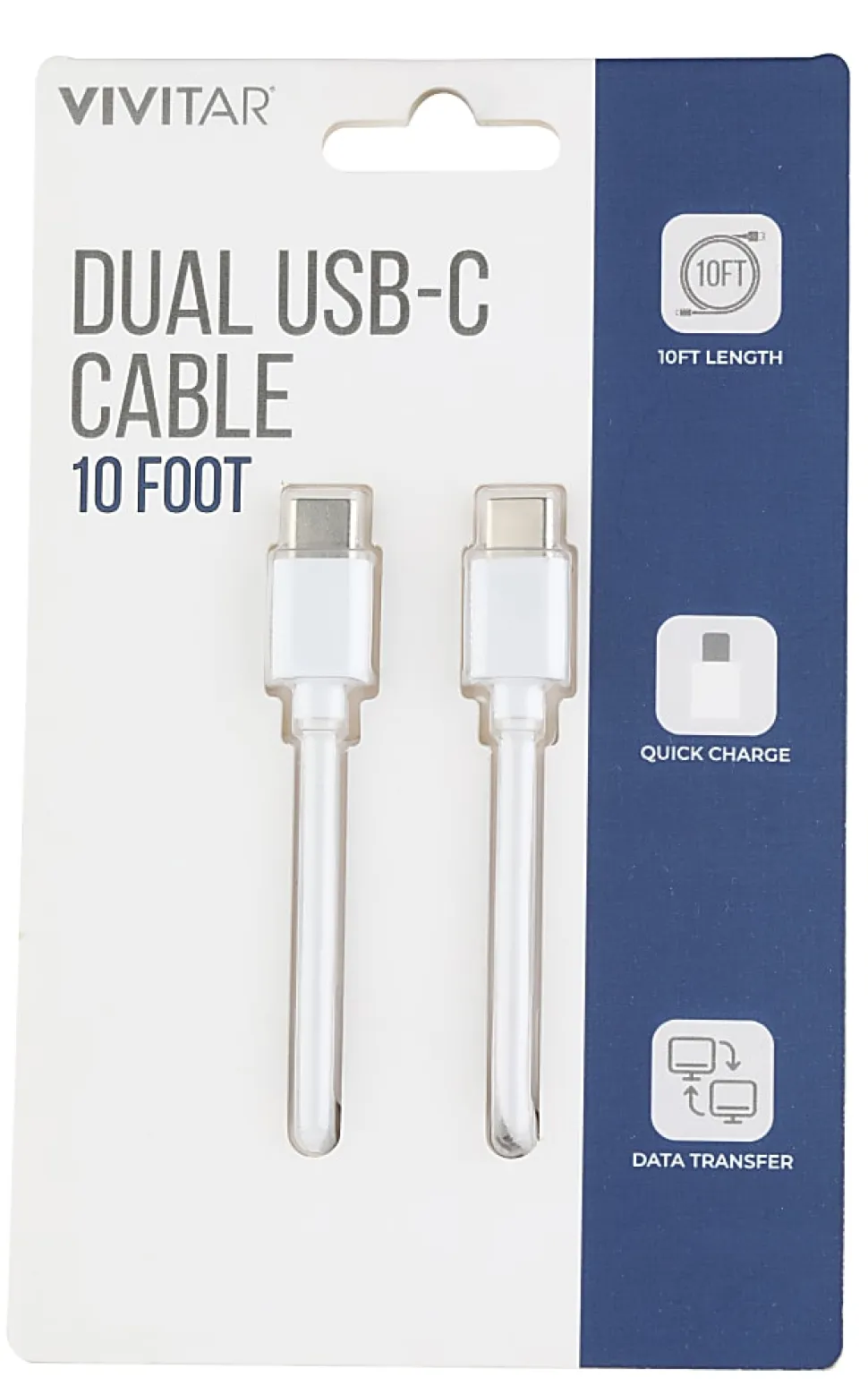 Vivitar USB-C Charging Cable, 10', White, NIL3010
