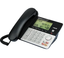 VTech CS6949 DECT 6.0 Standard Phone - Black, Silver - 1 x Phone Line - Speakerphone - Answering Machine - Hearing Aid Compatible