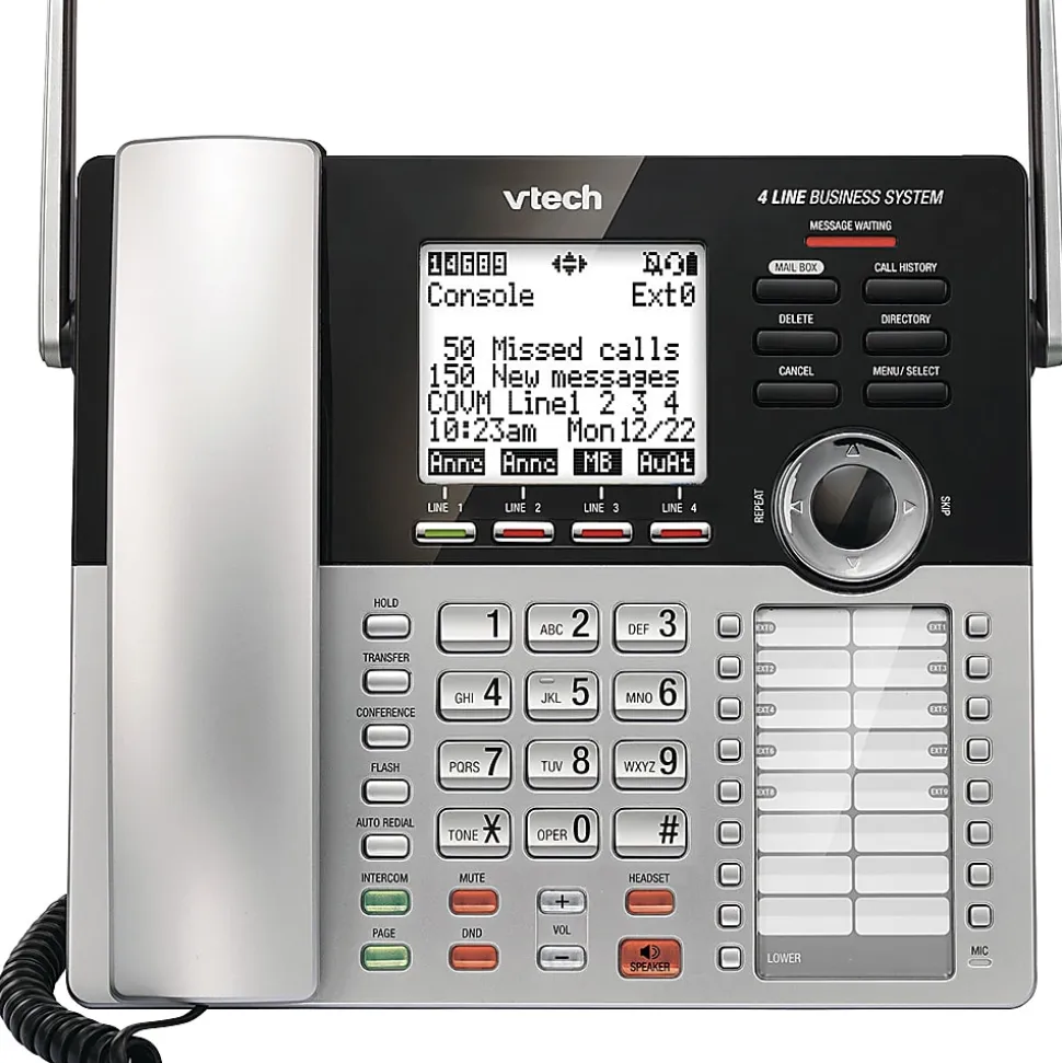 VTech® DECT 6.0 Expandable Corded Small Business Phone System Main Console, CM18445