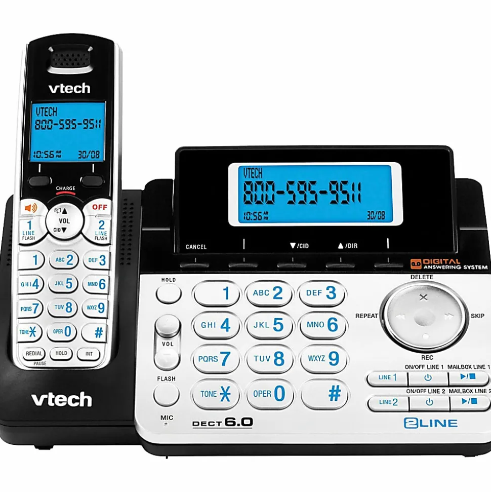 Vtech DS6151 2-Line DECT 6.0 Cordless Speakerphone with Digital Answering System and Caller ID