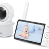 VTech RM5754HD Smart Wi-Fi 1080p Video Baby Monitor System With 5" Display, Night-Light And Remote Access, 3.63"H x 6.56"W x 1.15"D, White