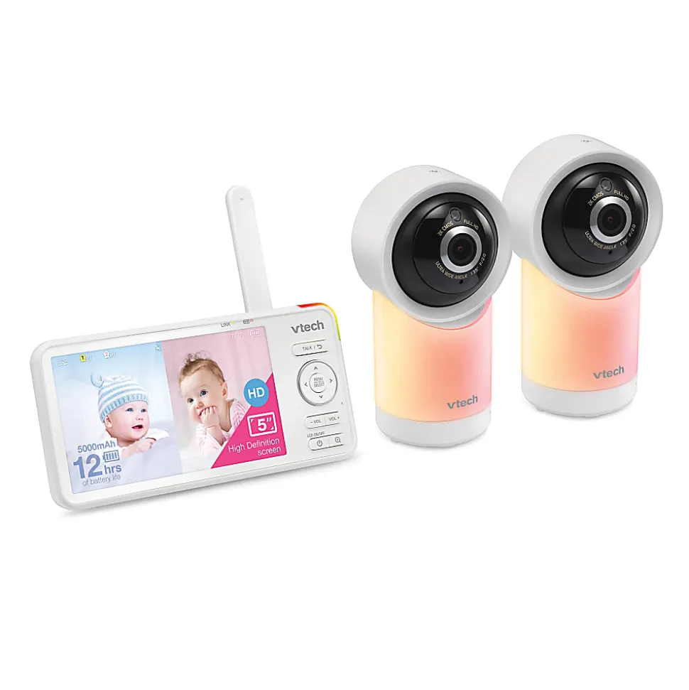 VTech Smart Wi-Fi 1080p 2-Camera 360°-Pan-And-Tilt Video Baby Monitor System With 5" Display, RM77662HD