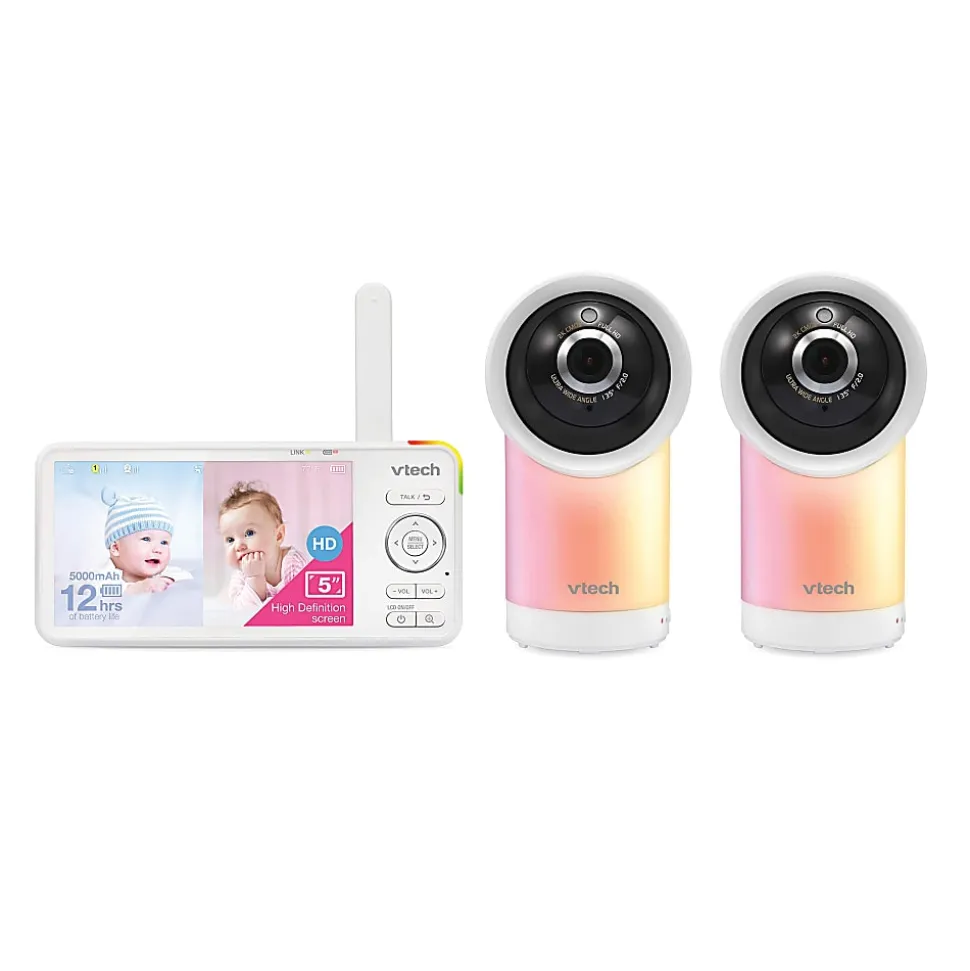 VTech Smart Wi-Fi 1080p 2-Camera 360°-Pan-And-Tilt Video Baby Monitor System With 5" Display, RM77662HD