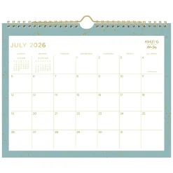 Wall Calendar AG Splatter Dot Jade - 11x8.75 AY26-27 Monthly Safety Wirebound -
