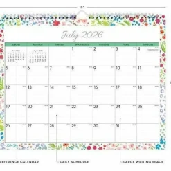 Wall Calendar BS Ditsy Dapple Light - 15x12 AY26-27 Monthly Safety Wirebound -