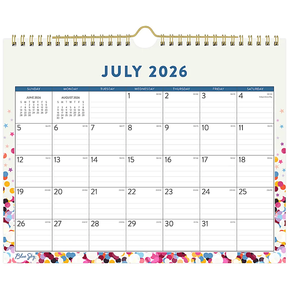 Wall Calendar BS Star Confetti Bright - 11x8.75 AY26-27 Monthly