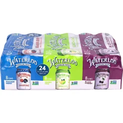 Waterloo Sparkling Water Variety Pack, 12 Oz, Pack Of 24 Cans