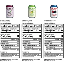 Waterloo Sparkling Water Variety Pack, 12 Oz, Pack Of 24 Cans