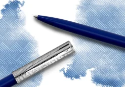 Waterman® Allure Deluxe Ballpoint Pen, Medium Point, 0.7 mm, Blue Lacquer Barrel, Blue Ink