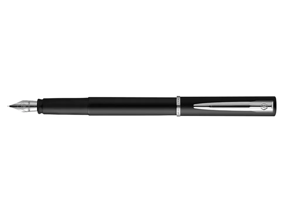 Waterman® Allure Fountain Pen, Fine Point, 0.5 mm, Chrome Barrel, Blue Ink