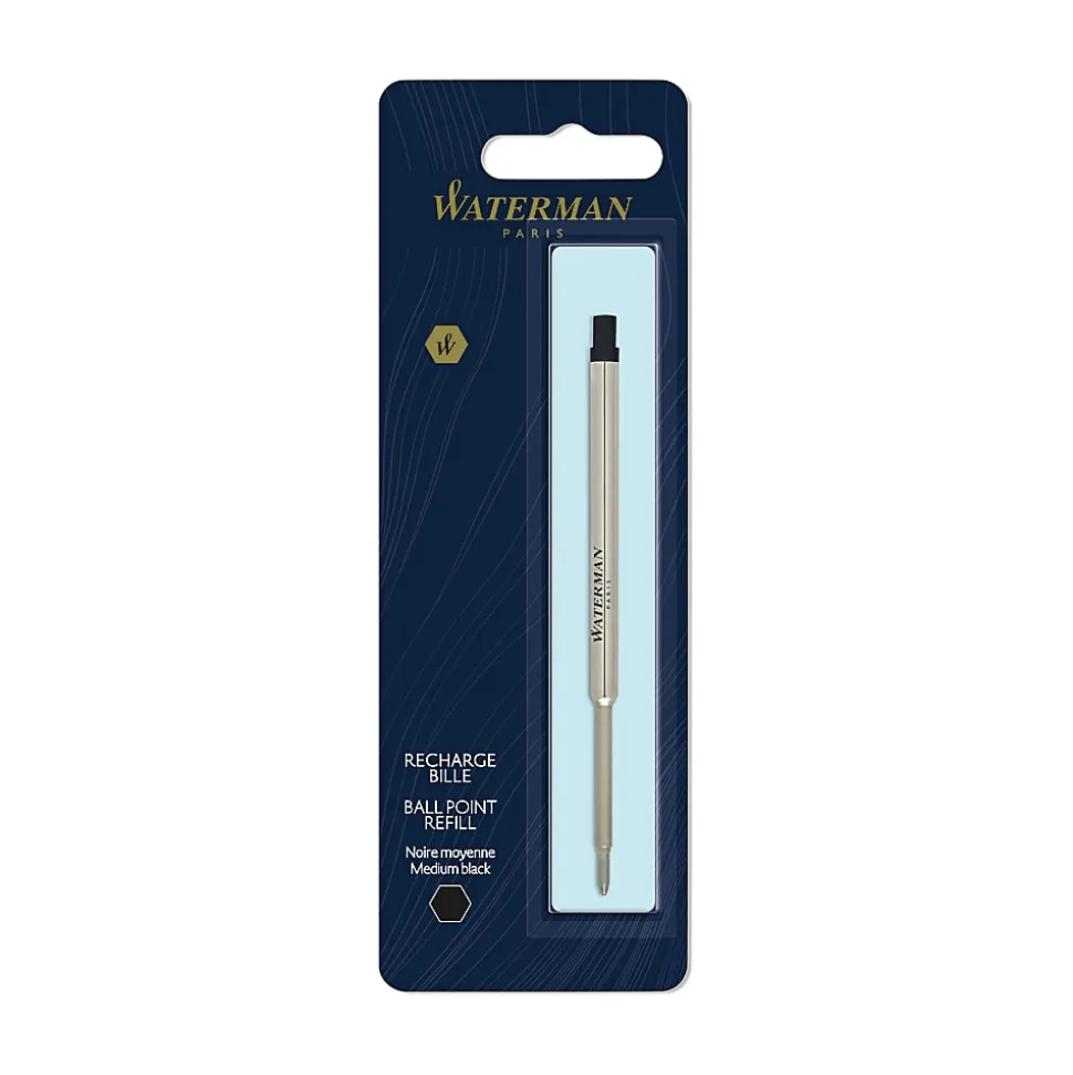 Waterman® Ballpoint Pen Refill, Medium Point, 0.7 mm, Black