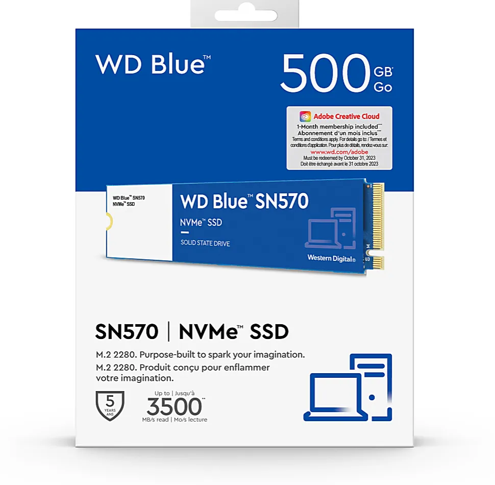 WD BLUE SN570 NVMe™ Internal SSD, 500GB, Blue