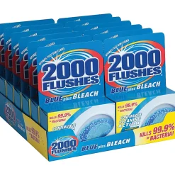 WD-40 2000 Flushes Blue/Bleach Bowl Cleaner Tablets - Concentrate Tablet - 3.50 oz (0.22 lb) - 12 / Carton - Blue