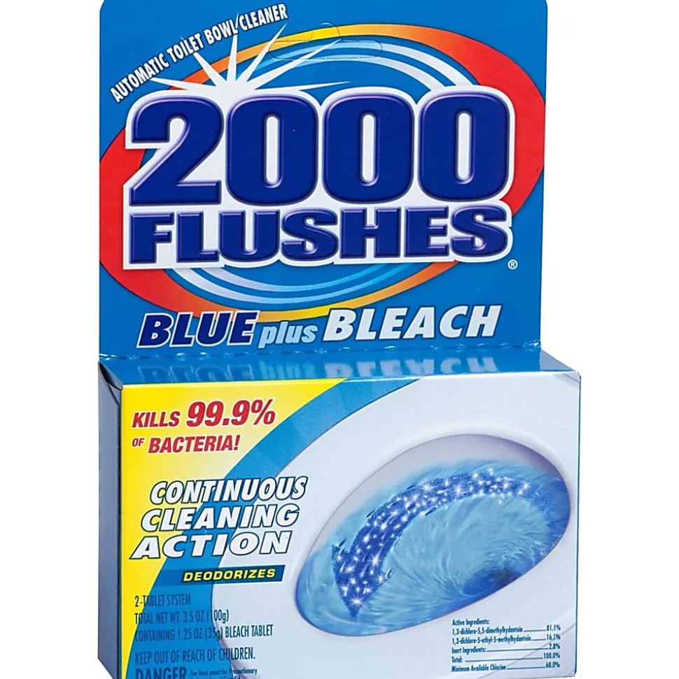 WD-40 2000 Flushes Blue/Bleach Bowl Cleaner Tablets - Concentrate Tablet - 3.50 oz (0.22 lb) - 12 / Carton - Blue