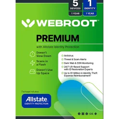 Webroot Allstate Premium, For 5 Devices, 1-Year Subscription, PC/Mac, Product Key/Download