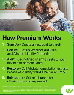 Webroot Allstate Premium, For 5 Devices, 1-Year Subscription, PC/Mac, Product Key/Download