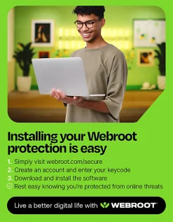 Webroot Internet Security with Antivirus Protection Ā | 3 Device | 1 Year Subscription