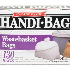 Webster Draw 'n Tie 0.6 mil Handi Bag Waste Liners, 8 Gallons, 21 1/2