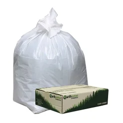 Webster® EarthSense® 0.7 mil Trash Bags, 13 gal, 24"H x 32"W, 75% Recycled, White, 150 Bags