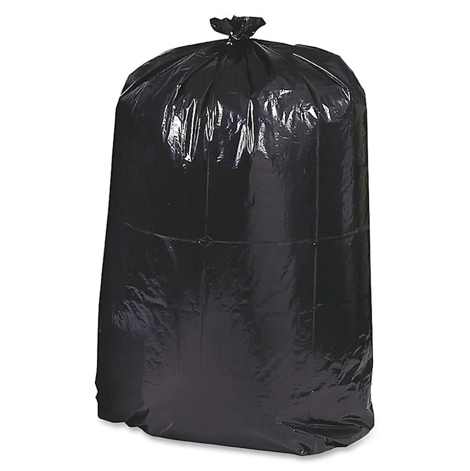 Webster® EarthSense® 1.25 mil Trash Bags, 33 gal, 33"H x 39"W, 75% Recycled, Black, 100 Bags