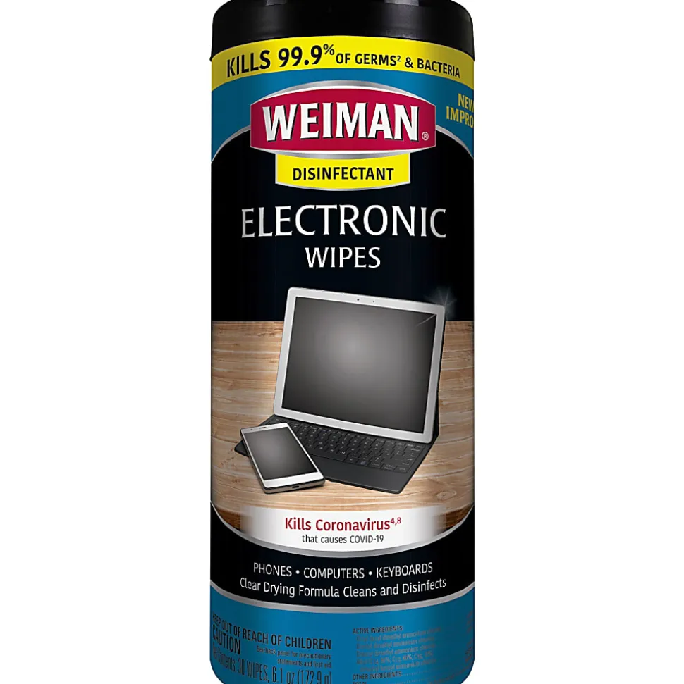 Weiman E-Tronic Wipes - For TV, Keyboard, Monitor, Notebook, Smartphone, Tablet, Electronics, Plasma Display, LCD - 93ACT