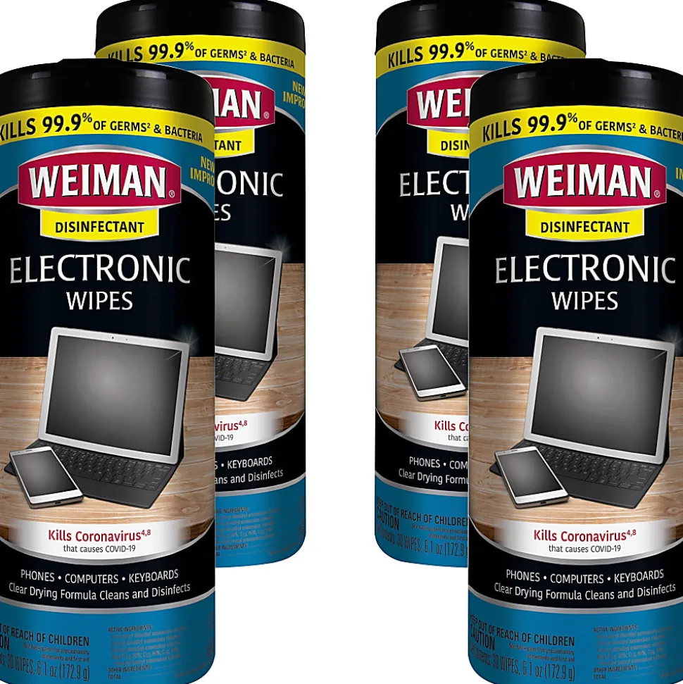 Weiman E-Tronic Wipes - For TV, Keyboard, Monitor, Notebook, Smartphone, Tablet, Electronics, Plasma Display, LCD - 93ACT